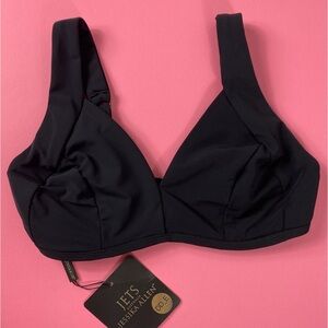 Jets Australia by Jessika Allen Black Bikini Top DD_E Swimwear Top